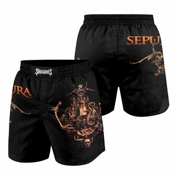 Sepultura A-Lex Grappling Shorts - front and back view