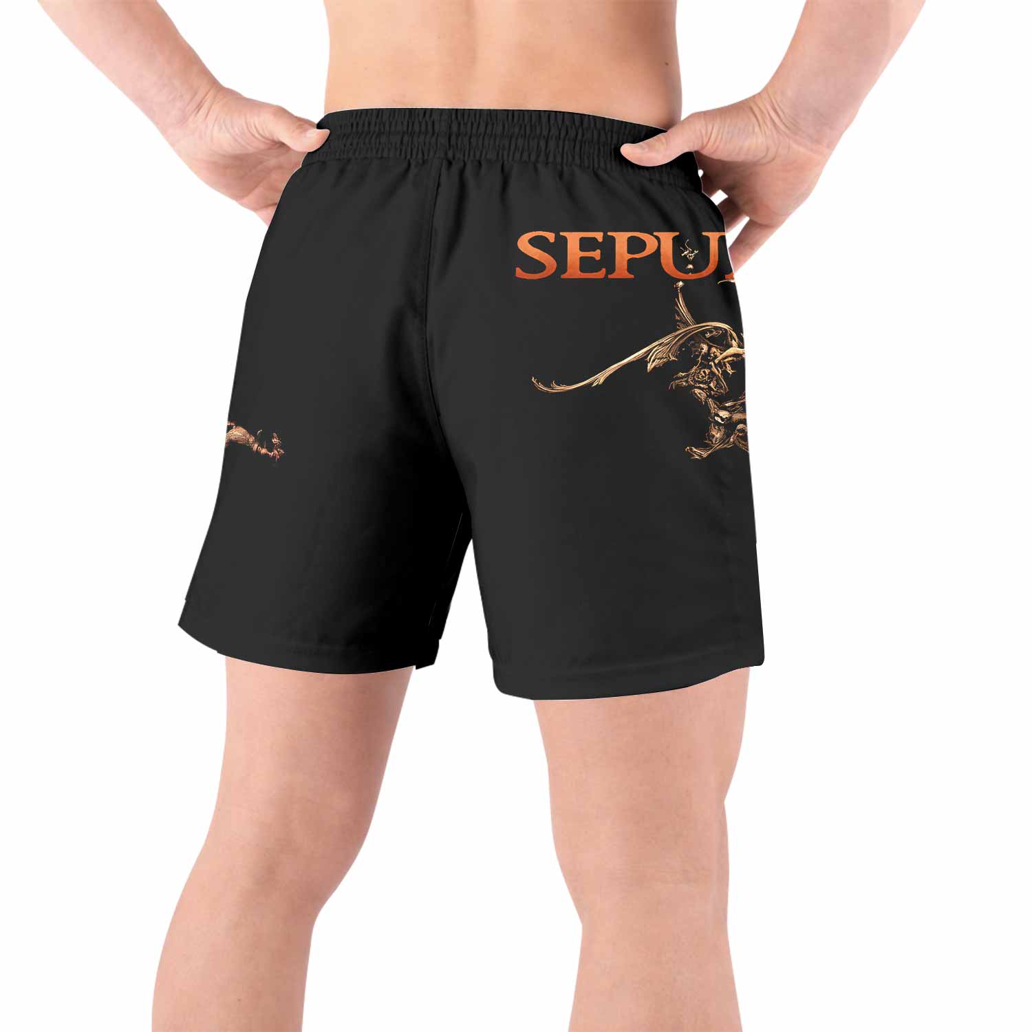 Sepultura A-Lex Grappling Shorts - back view lifestyle