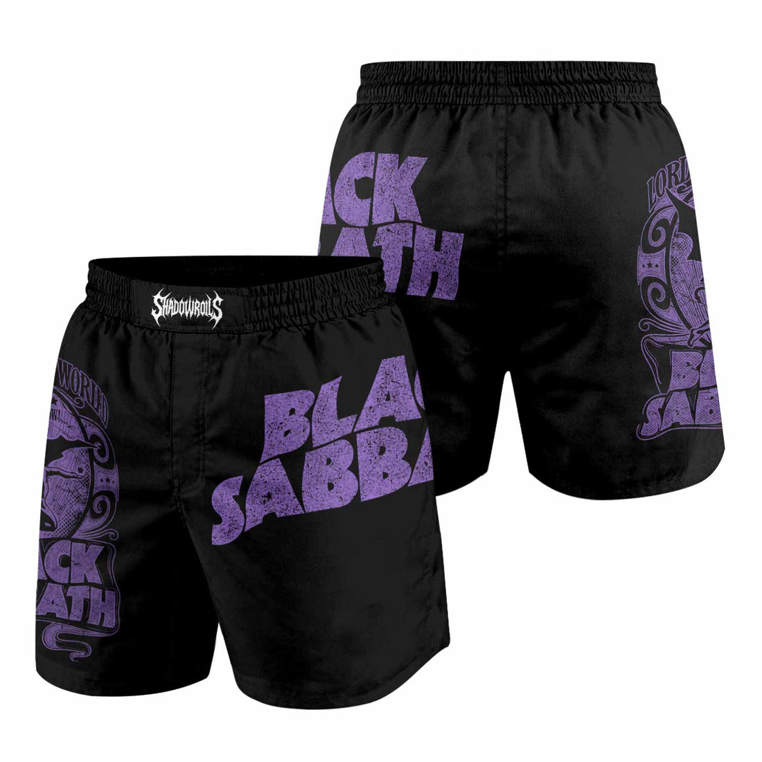 Black Sabbath Lord of This World Grappling Shorts - front and back view
