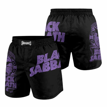 Black Sabbath Lord of This World Grappling Shorts - front and back view