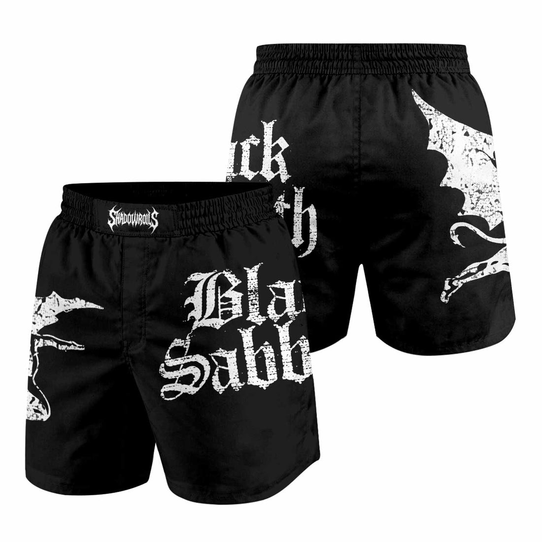 Black Sabbath Sabbath Bloody Sabbath Grappling Shorts - front and back view