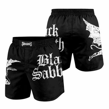 Black Sabbath Sabbath Bloody Sabbath Grappling Shorts - front and back view