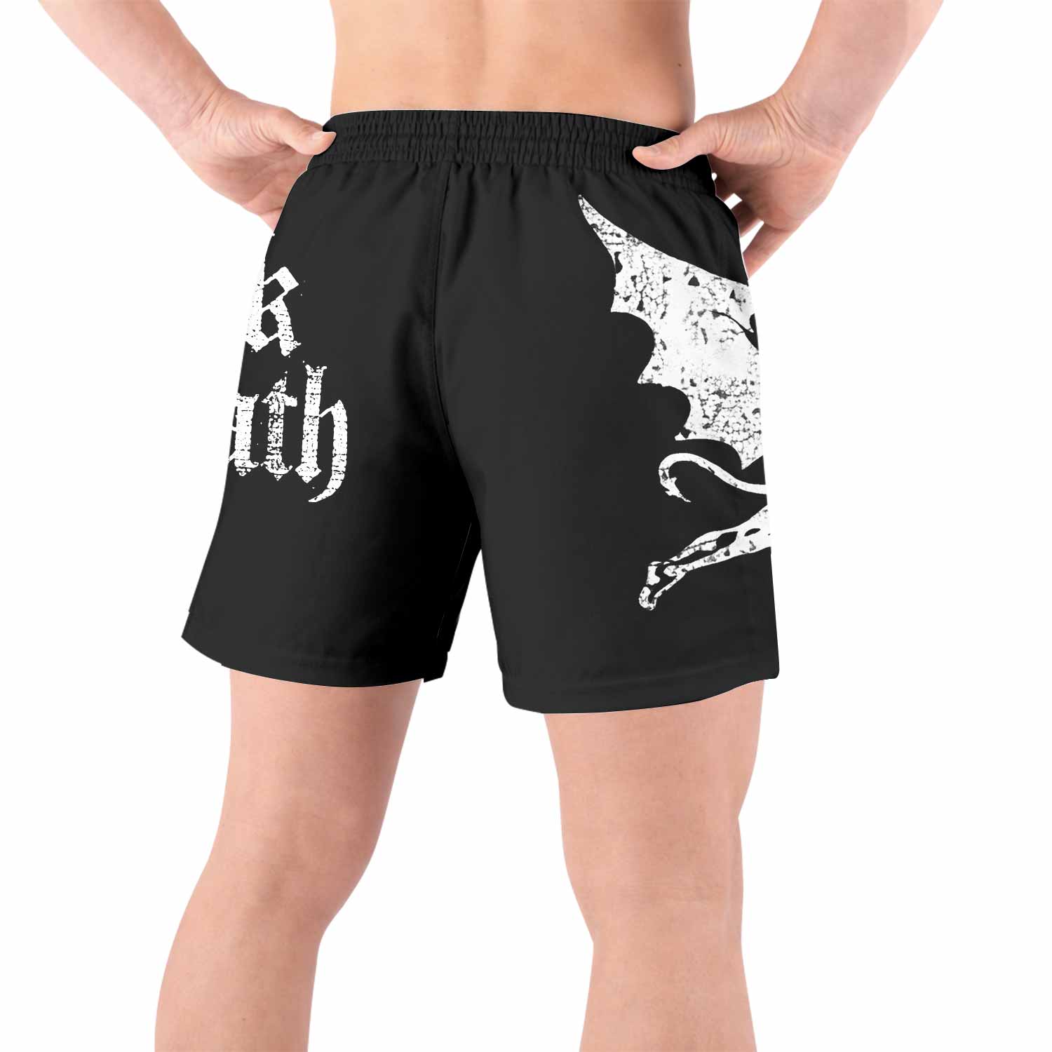 Black Sabbath Sabbath Bloody Sabbath Grappling Shorts - back view lifestyle