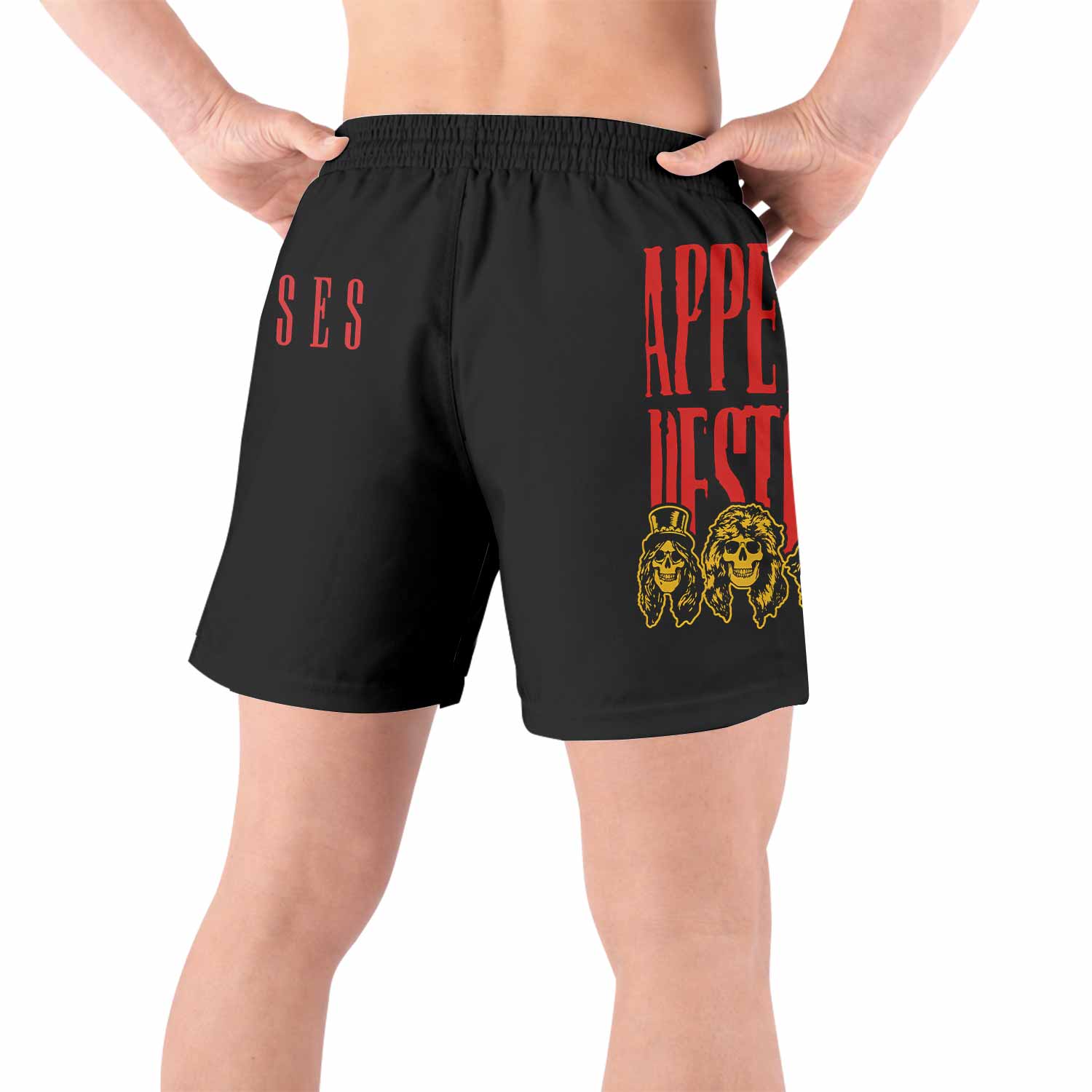 Guns N' Roses Appetite for Destruction Grappling Shorts - back view lifestyle