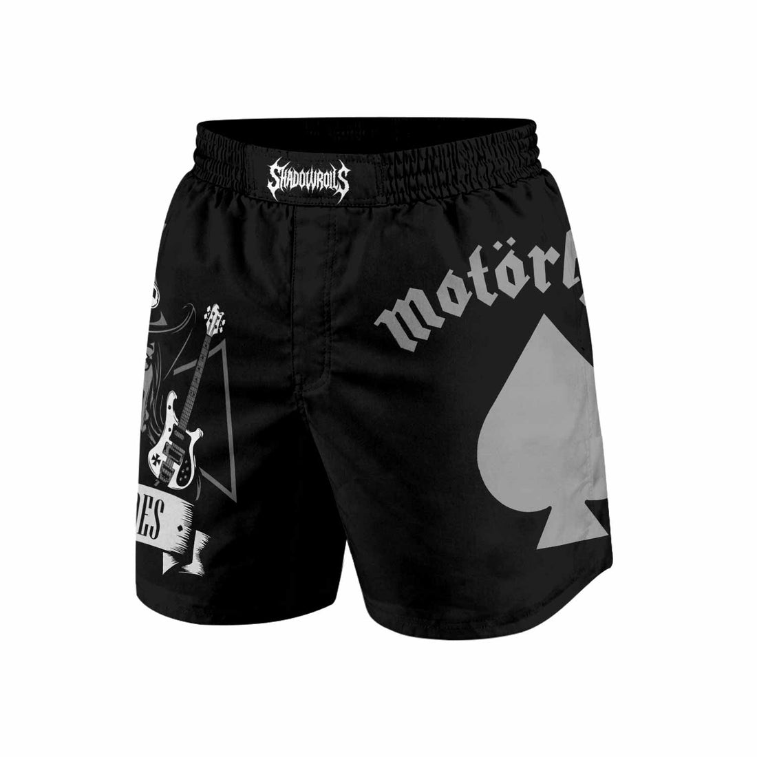 Motörhead Ace of Spades Grappling Shorts - front and back view