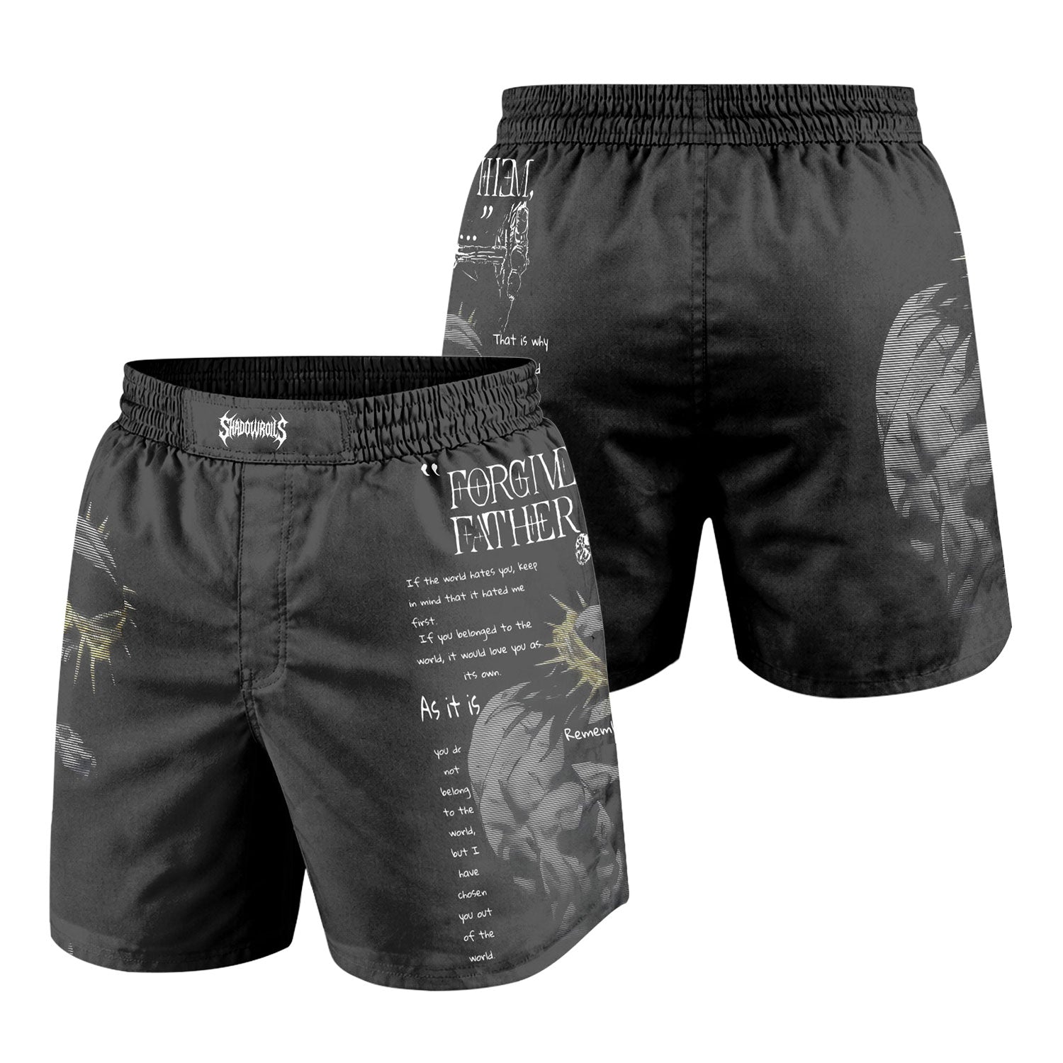 Crown of Vengeance Grappling Shorts - front and back view