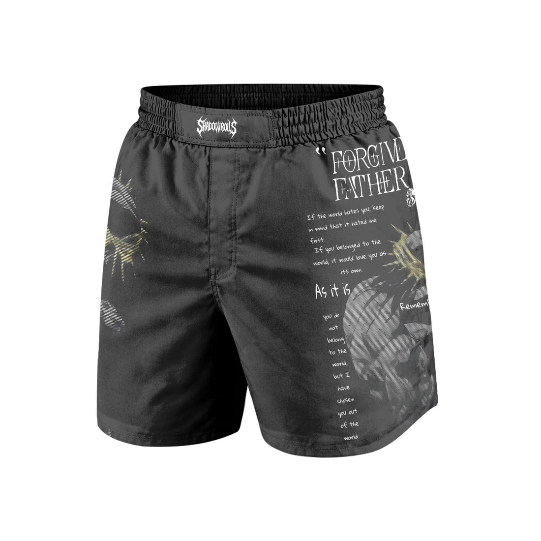 Crown of Vengeance Grappling Shorts - front and back view