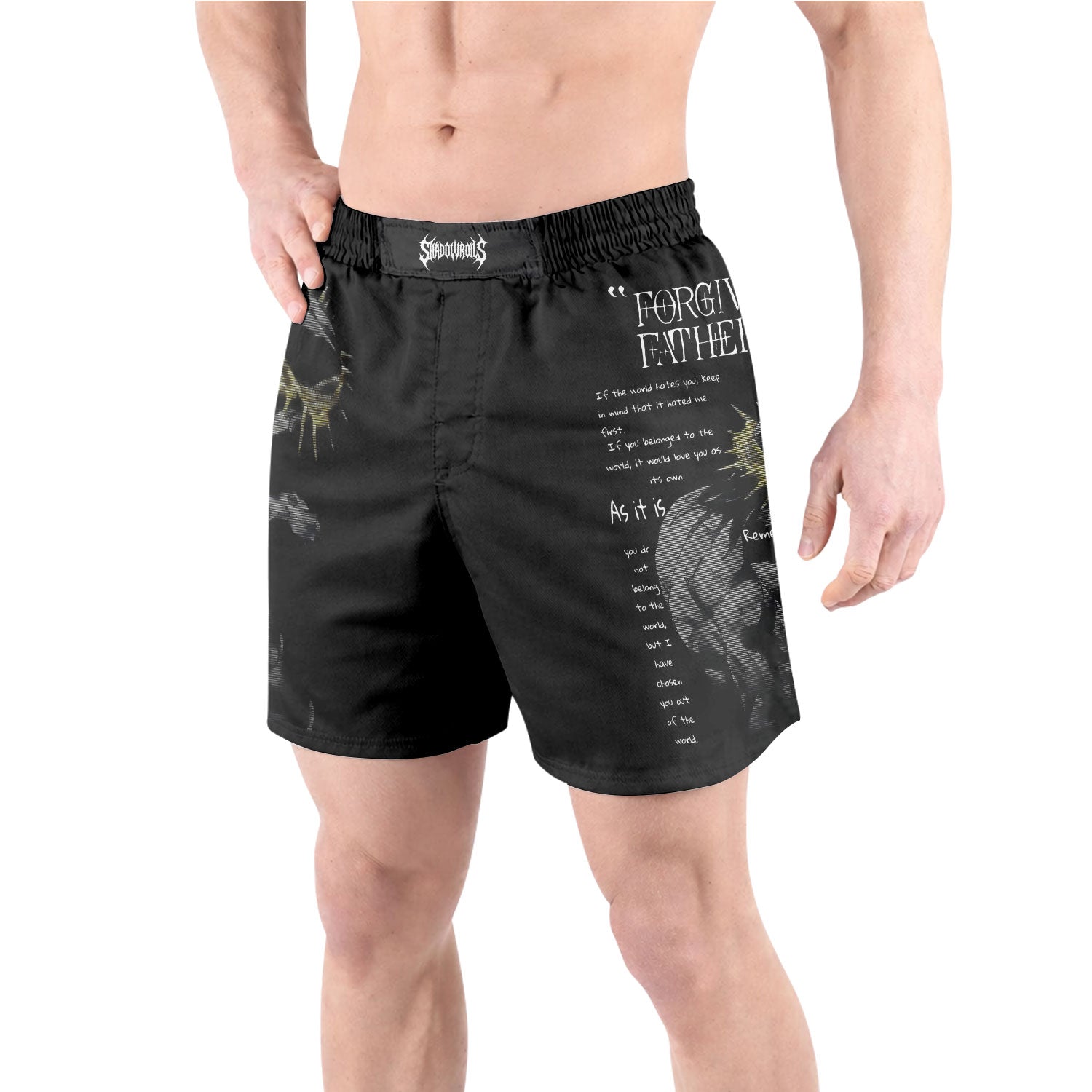 Crown of Vengeance Grappling Shorts - front view lifestyle