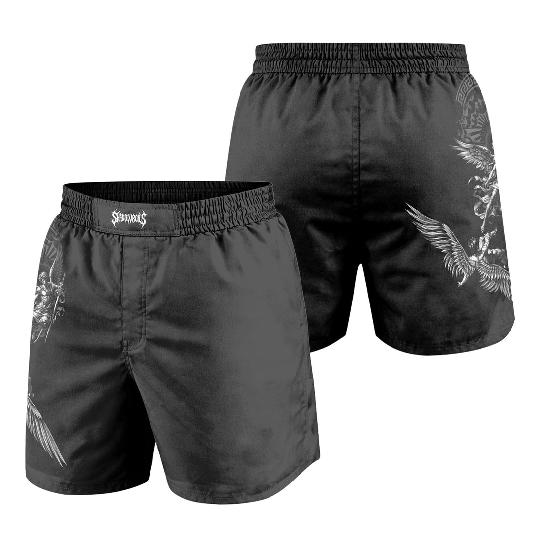Fall of Icarus Grappling Shorts - front and back view