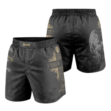 Crown of Thorns Grappling Shorts - front and back view