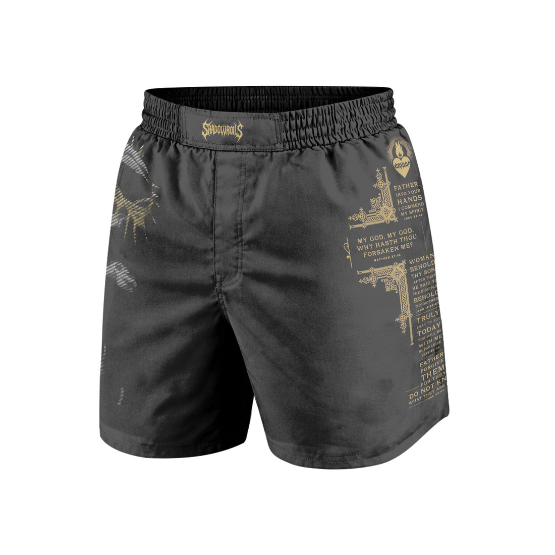 Crown of Thorns Grappling Shorts - front and back view