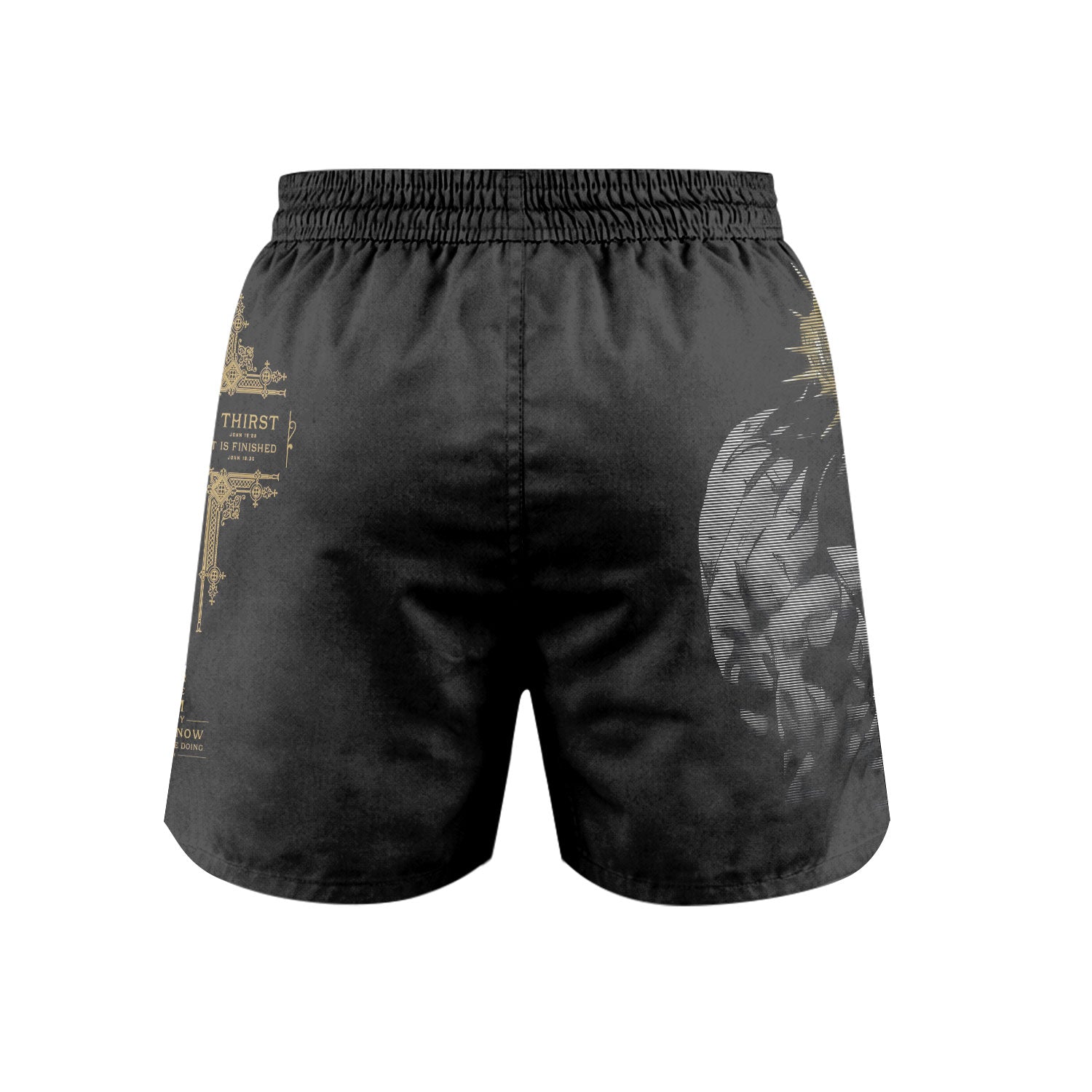 Crown of Thorns Grappling Shorts - back view mockup
