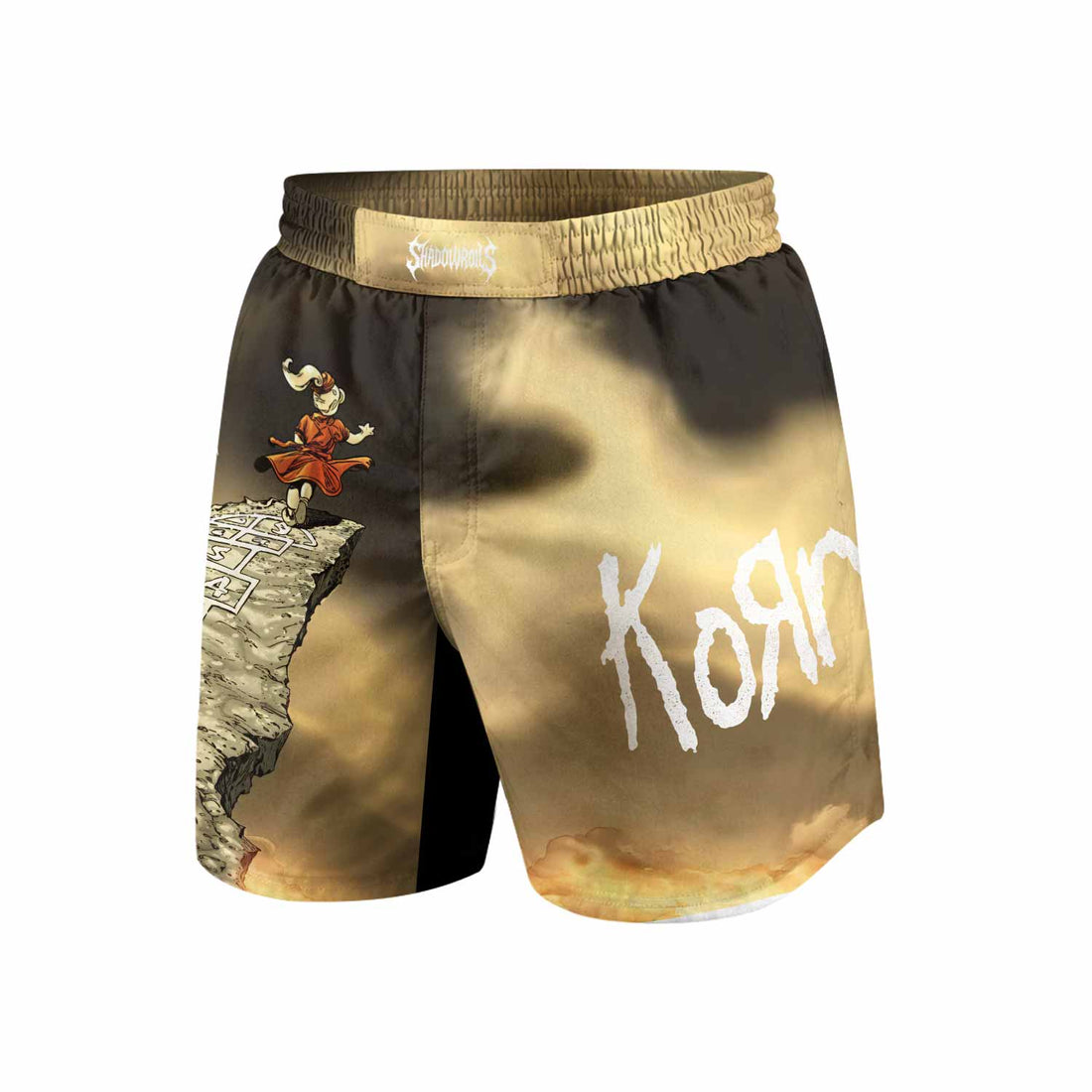 Korn Follow the Leader Grappling Shorts - front and back view