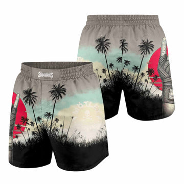 Mötley Crüe Too Fast for Love Grappling Shorts - front and back view
