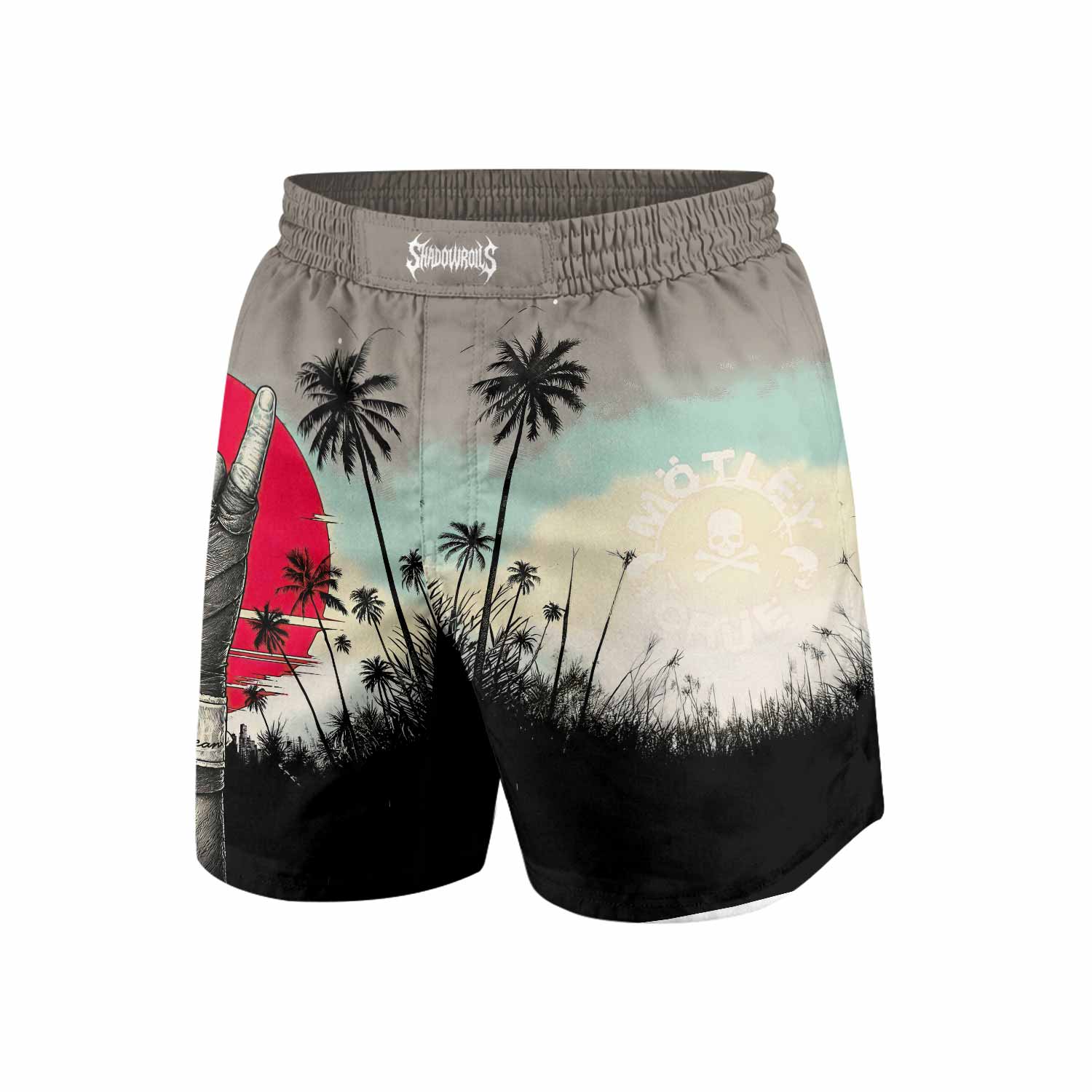 Mötley Crüe Too Fast for Love Grappling Shorts - front view mockup