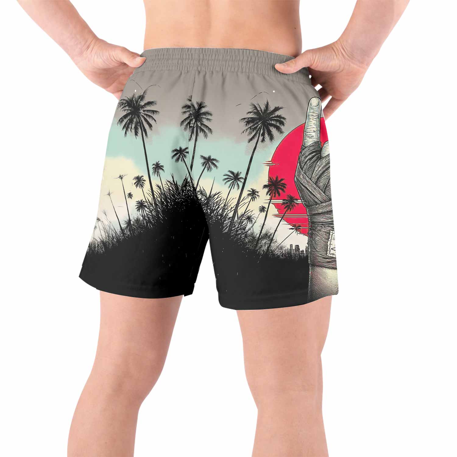 Mötley Crüe Too Fast for Love Grappling Shorts - back view lifestyle