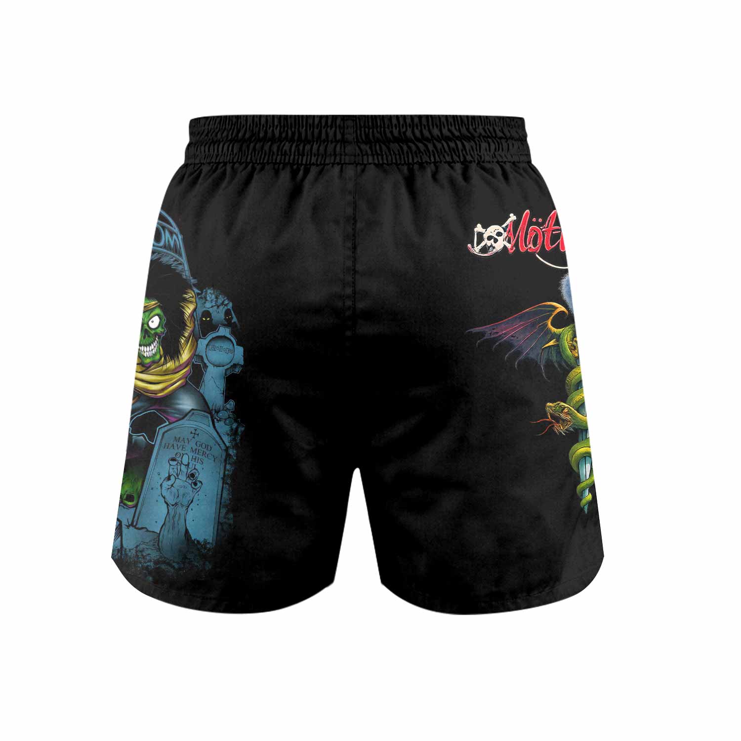 Mötley Crüe Dr. Feelgood Grappling Shorts - back view mockup