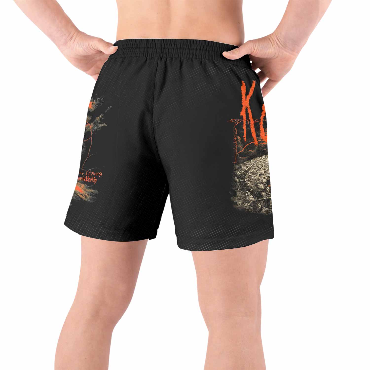 Korn Follow Cliff Grappling Shorts - back view lifestyle