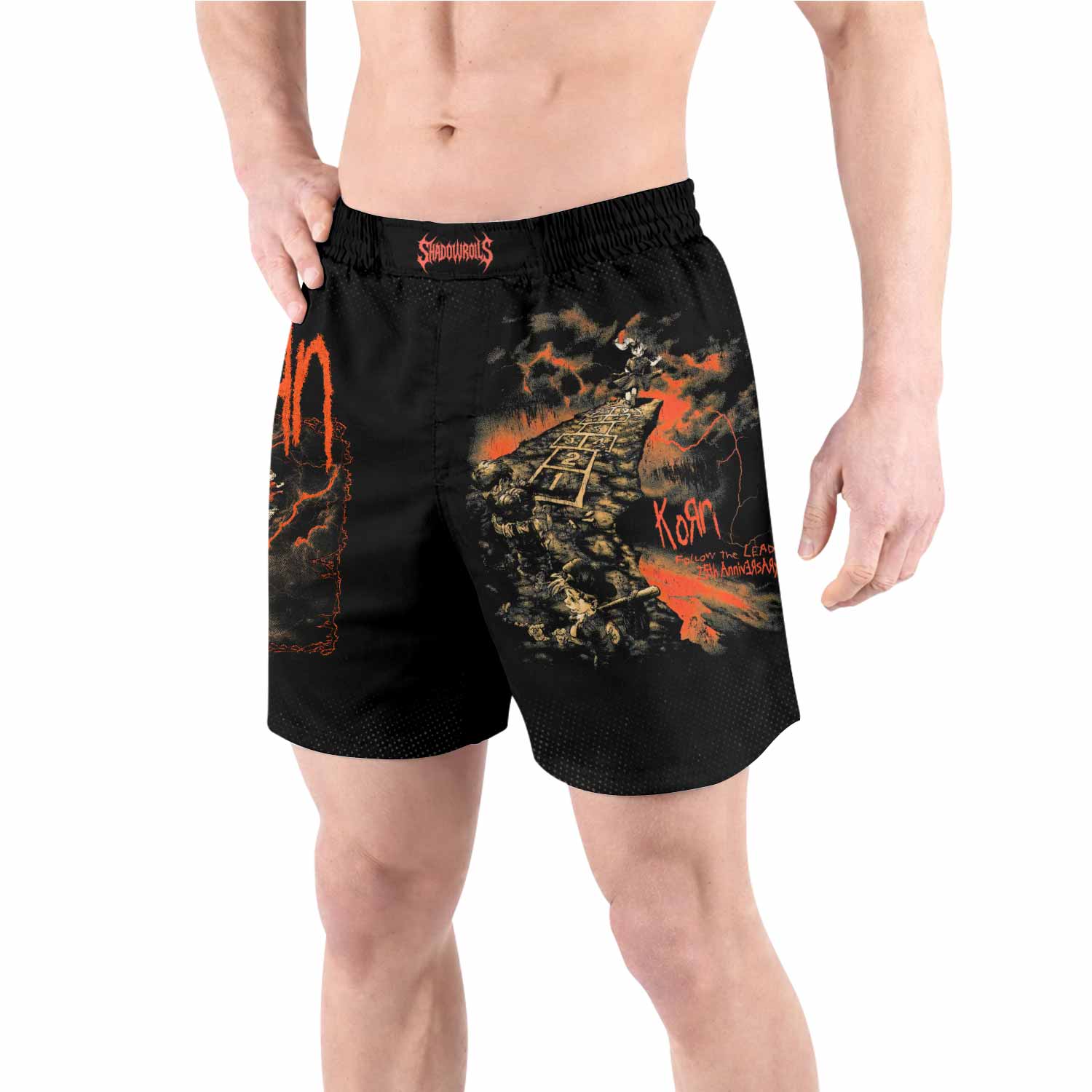 Korn Follow Cliff Grappling Shorts - front view lifestyle