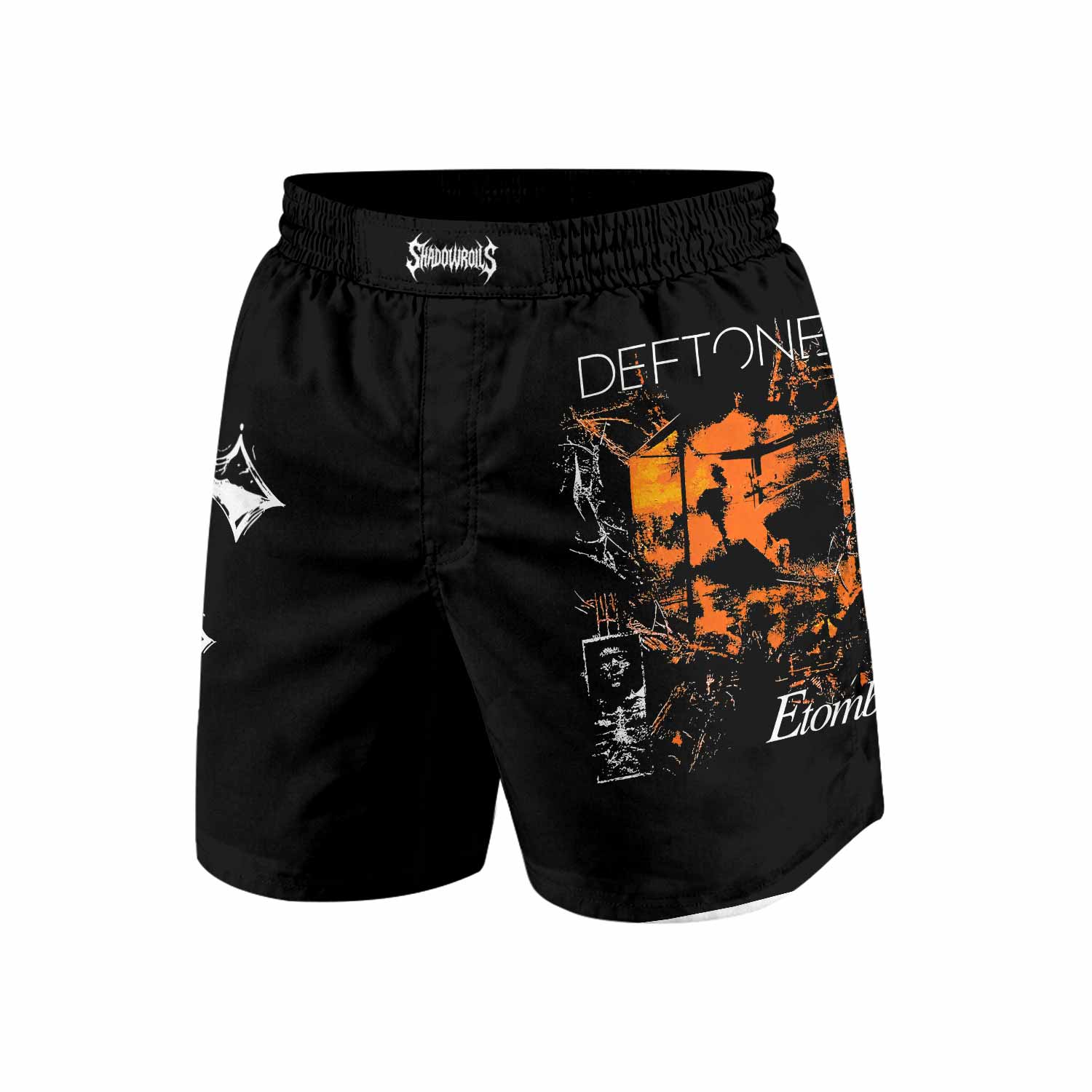 Deftones Etombed Grappling Shorts - front view mockup