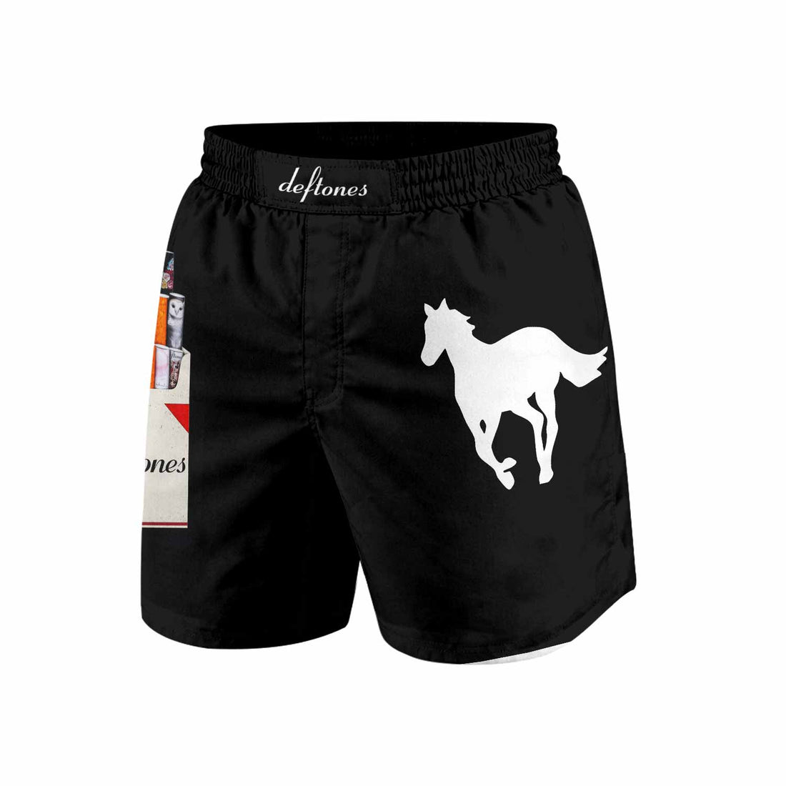 Deftones Cigarette Vintage Grappling Shorts - front and back view