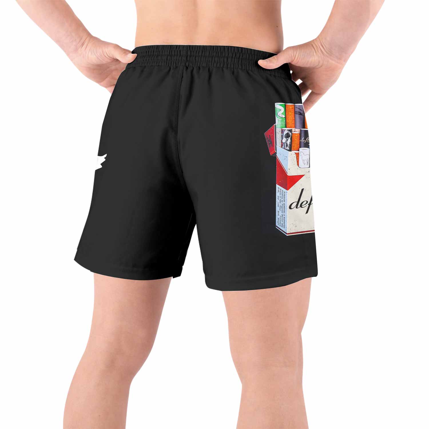 Deftones Cigarette Vintage Grappling Shorts - back view lifestyle