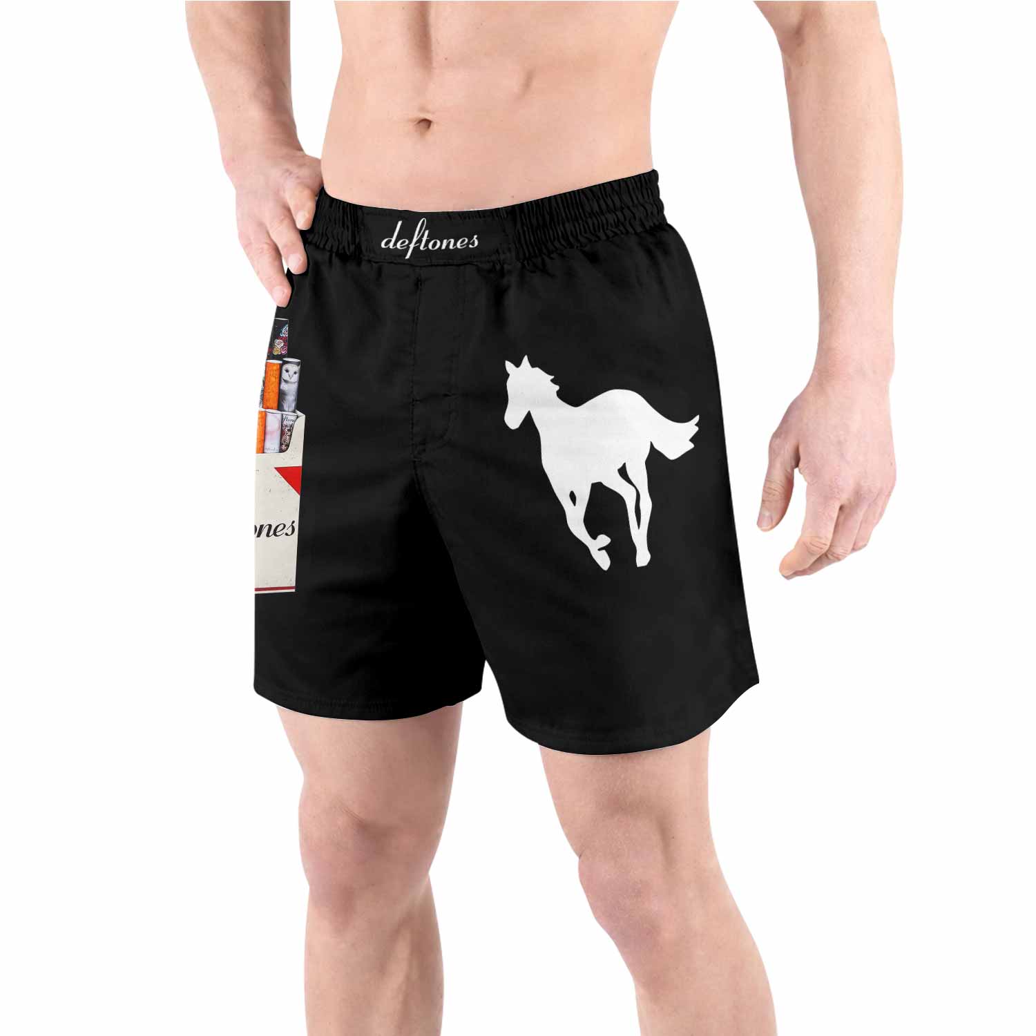 Deftones Cigarette Vintage Grappling Shorts - front view lifestyle