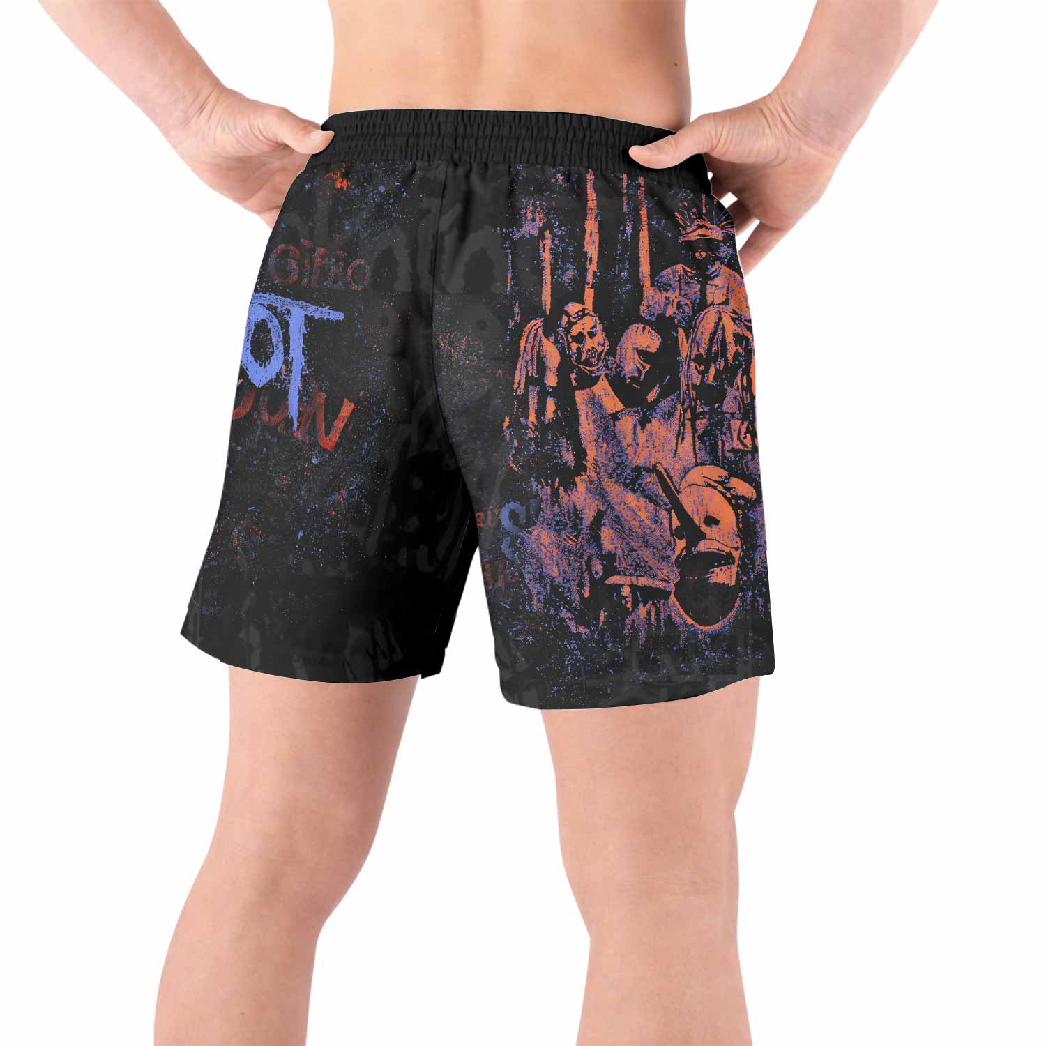 Slipknot Welcome To 1999 Grappling Shorts - back view lifestyle