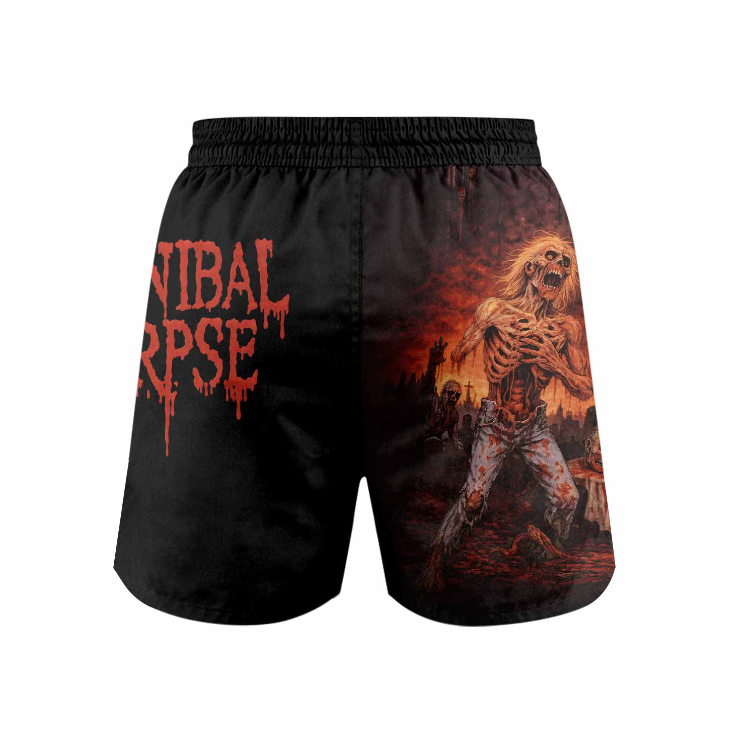 Cannibal Corpse Eaten Back to Life Grappling Shorts - back view mockup