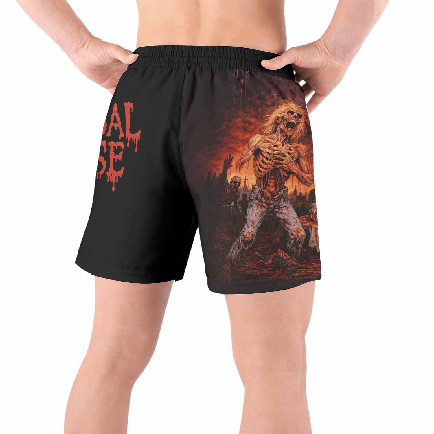 Cannibal Corpse Eaten Back to Life Grappling Shorts - back view lifestyle