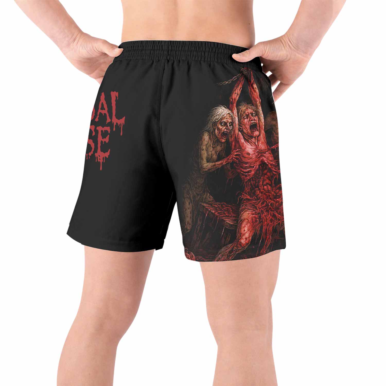 Butchered at Birth Cannibal Corpse Grappling Shorts - back view lifestyle