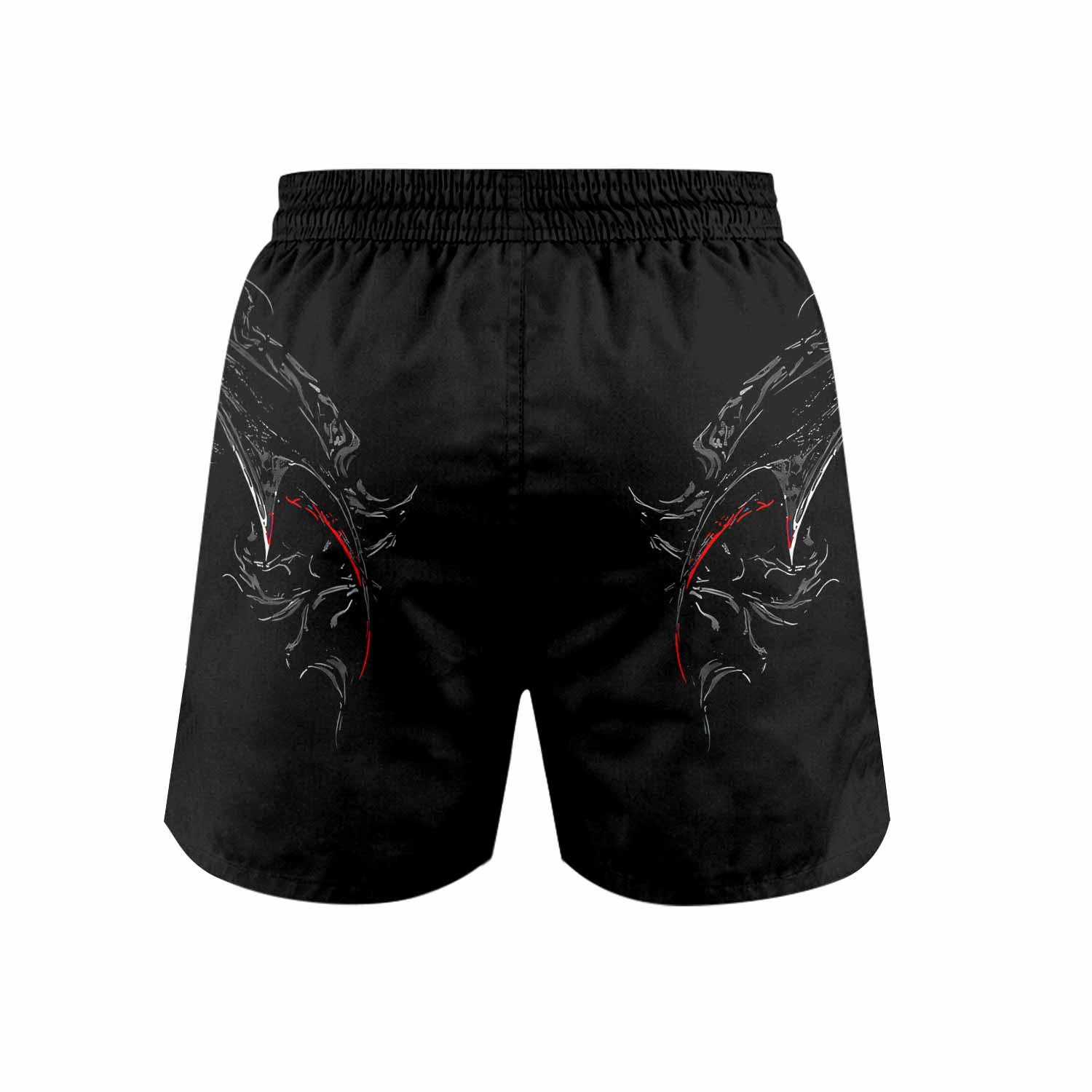 Crimson Seraphim Grappling Shorts - back view mockup