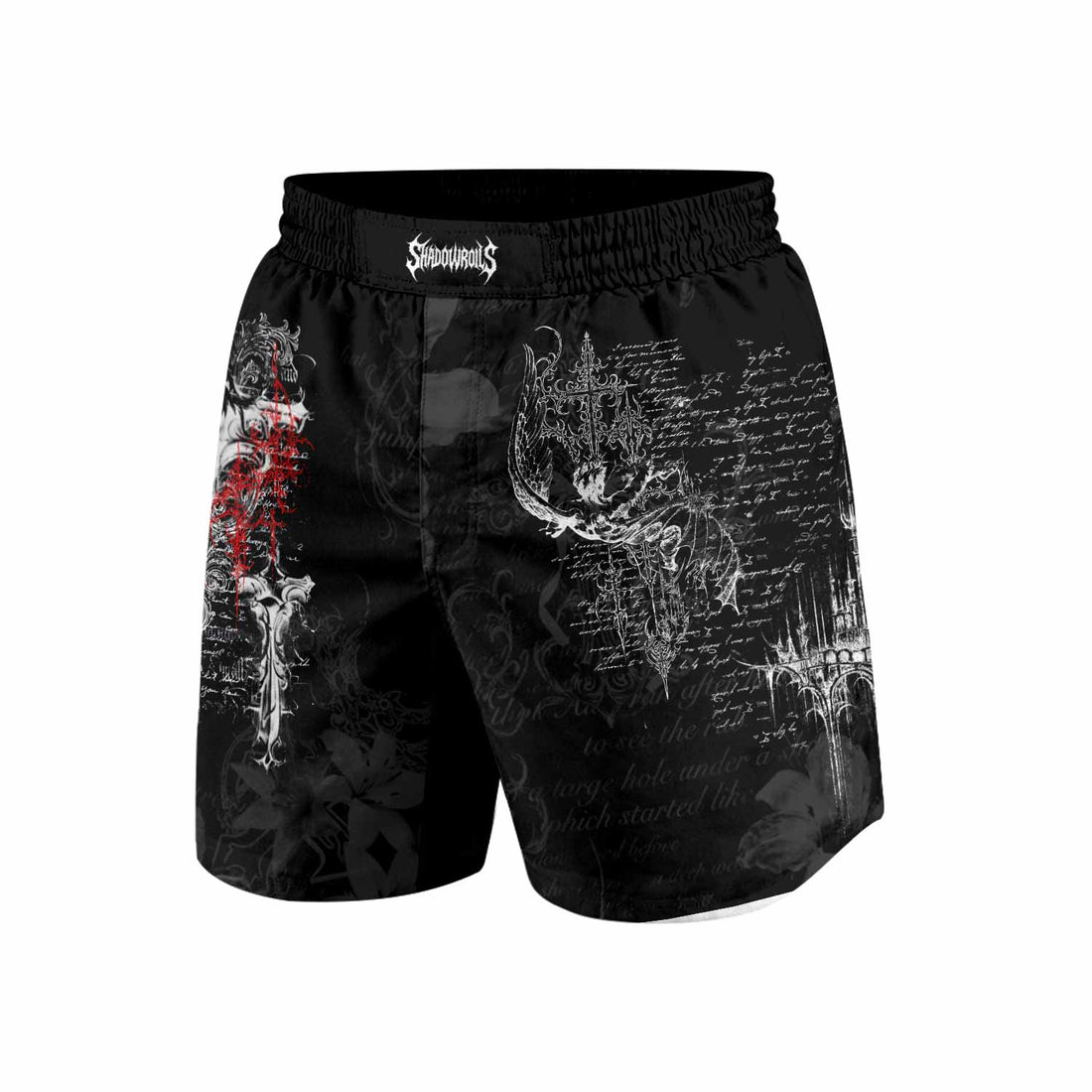 Born to Die Grappling Shorts - front and back view