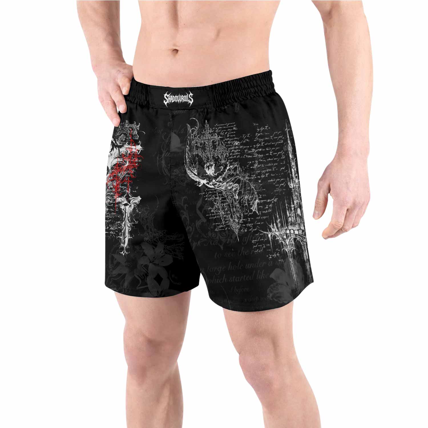 Born to Die Grappling Shorts - front view lifestyle