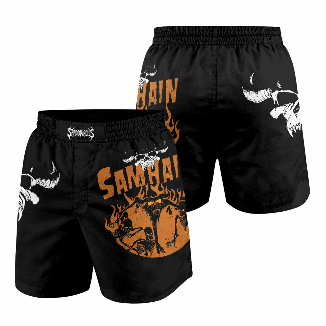 Samhain Horror Punk Grappling Shorts - front and back view