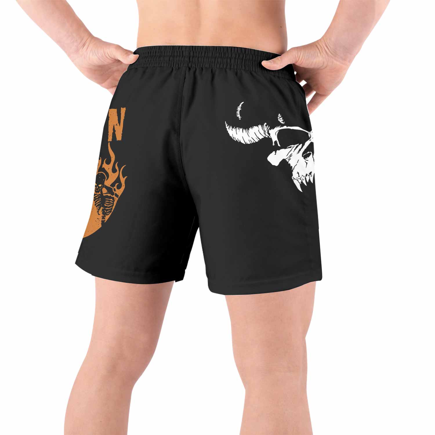 Samhain Horror Punk Grappling Shorts - back view lifestyle
