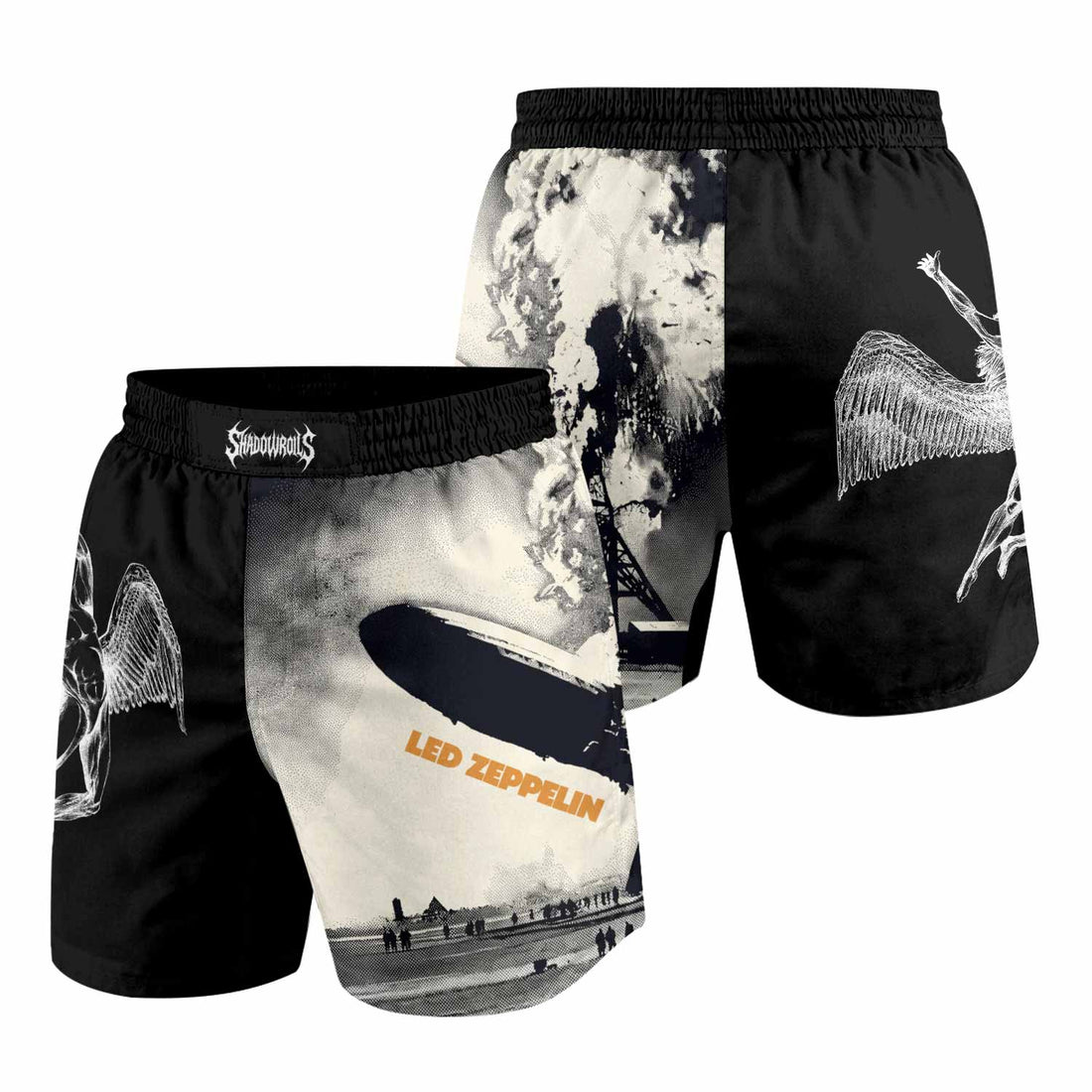 Led Zeppelin Grappling Shorts - front and back view