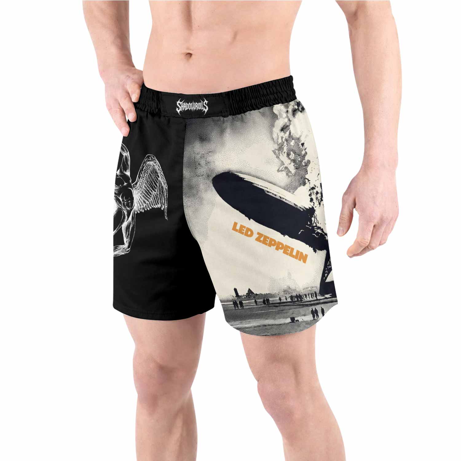 Led Zeppelin Grappling Shorts - front view lifestyle