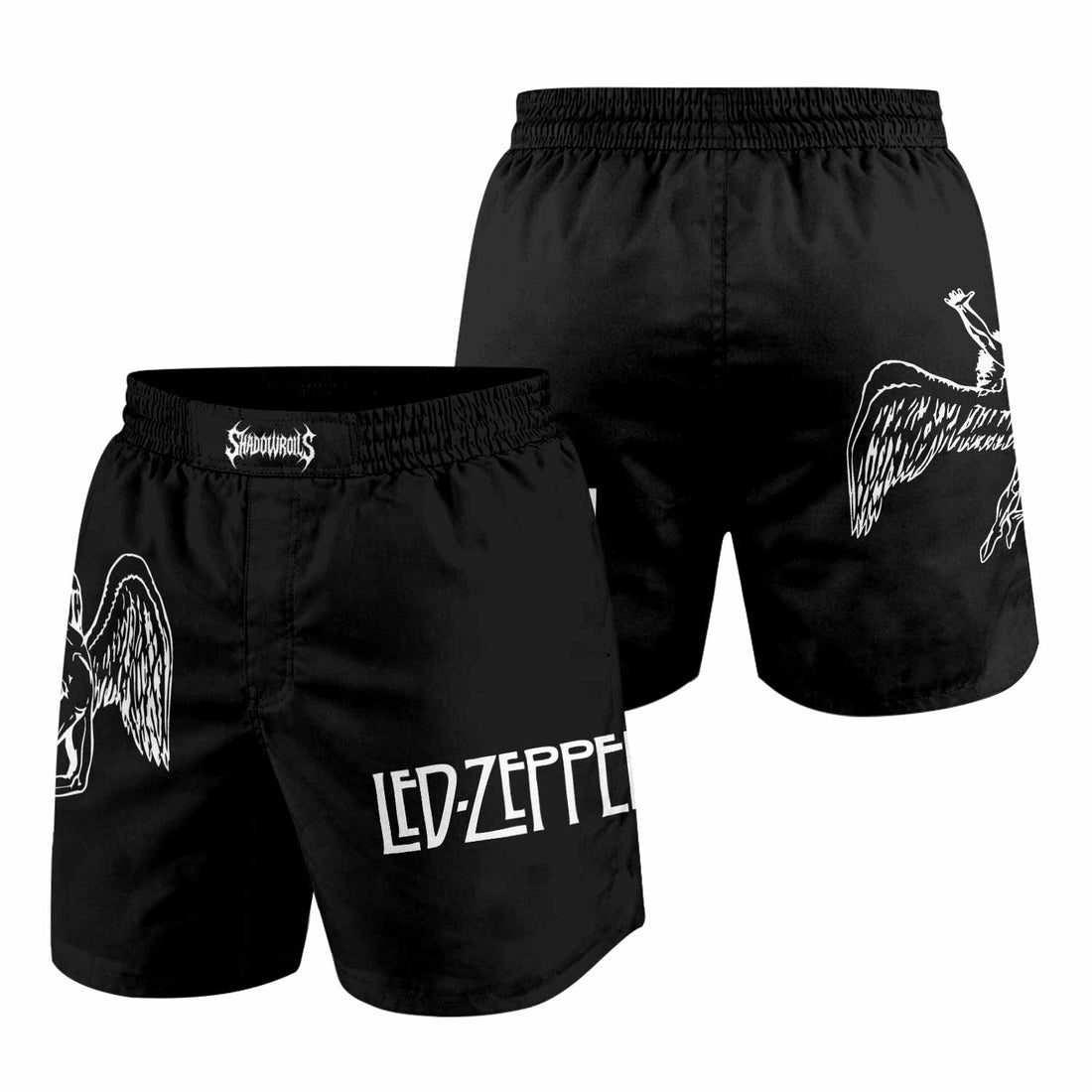 Led Zeppelin North American Tour 1977 Grappling Shorts - front and back view