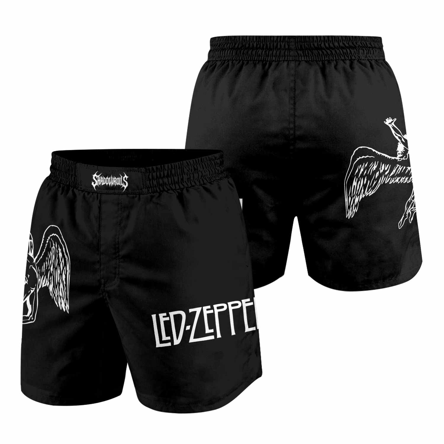 Led Zeppelin North American Tour 1977 Grappling Shorts - front and back view