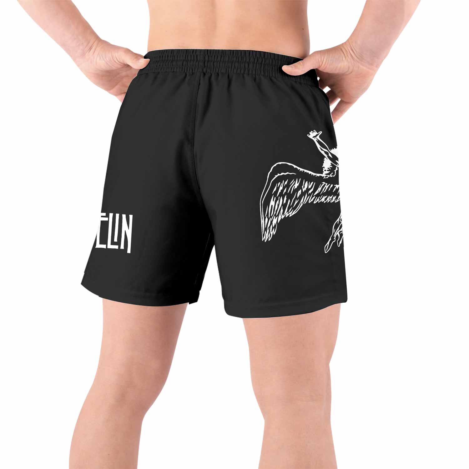 Led Zeppelin North American Tour 1977 Grappling Shorts - back view lifestyle