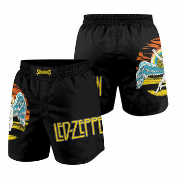Led Zeppelin North American Tour 1975 Grappling Shorts - front and back view