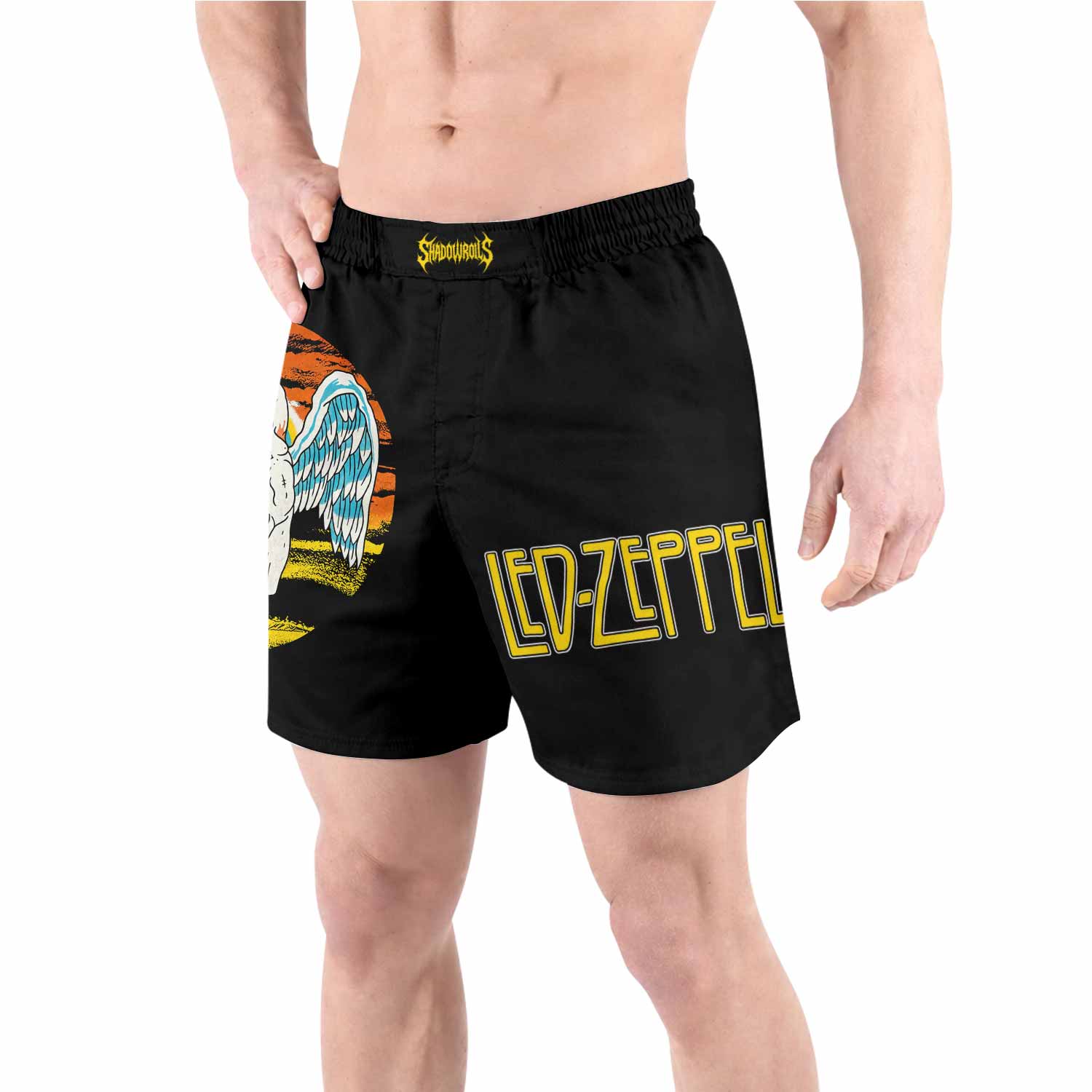 Led Zeppelin North American Tour 1975 Grappling Shorts - front view lifestyle
