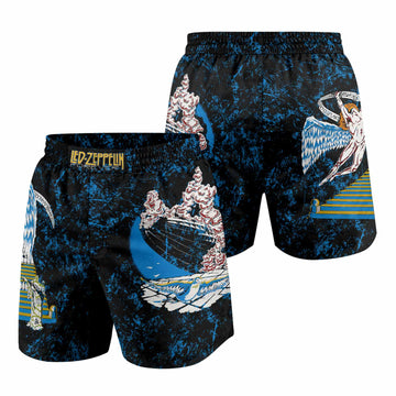 Led Zeppelin Swan Song Grappling Shorts - front and back view