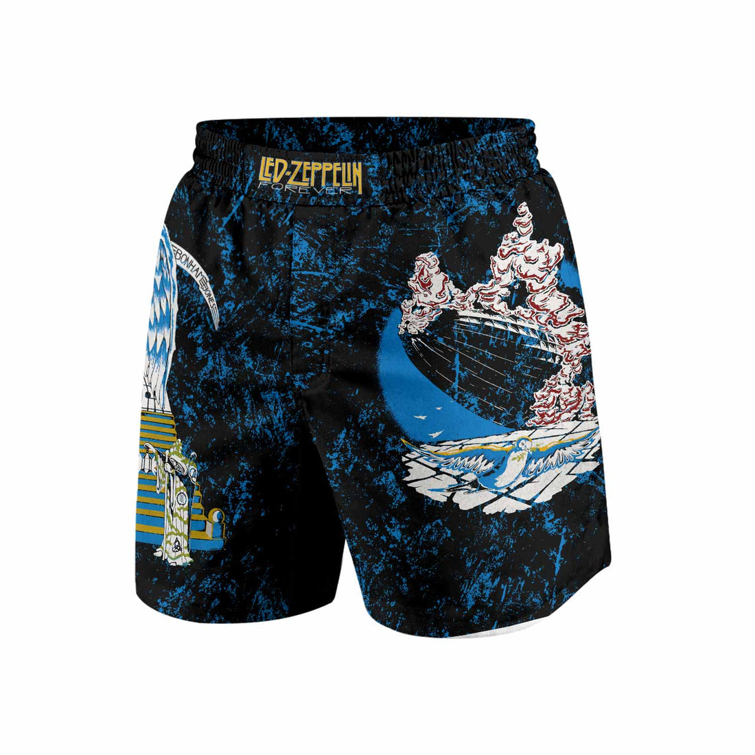 Led Zeppelin Swan Song Grappling Shorts - front and back view