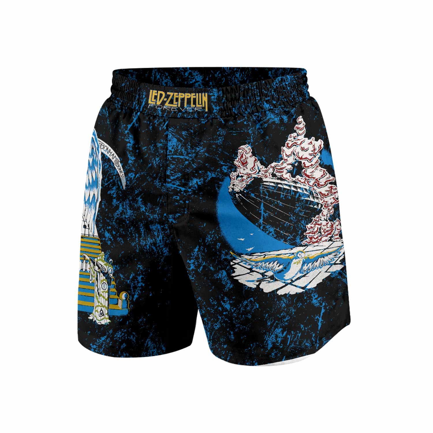 Led Zeppelin Swan Song Grappling Shorts - front view mockup