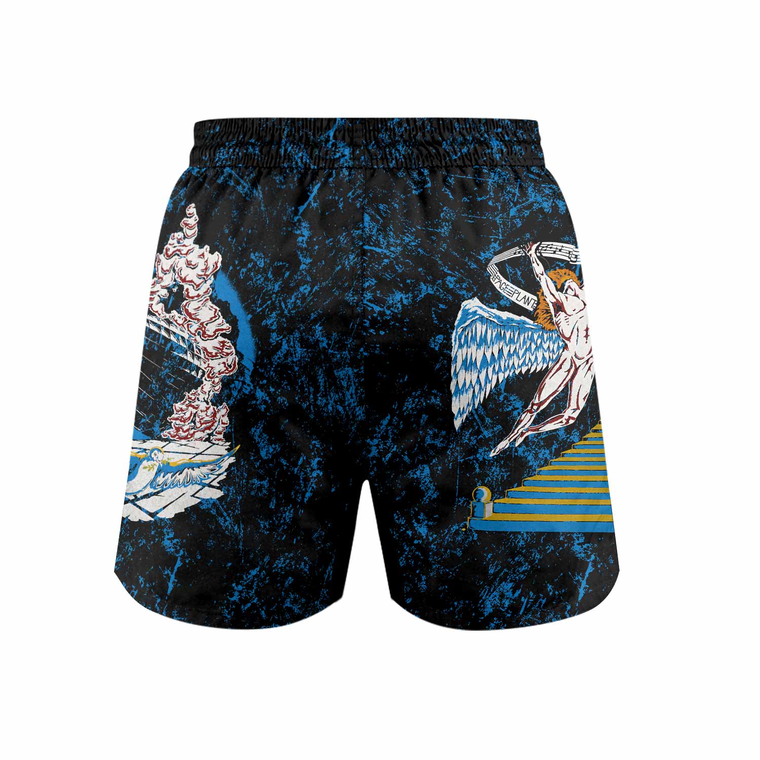 Led Zeppelin Swan Song Grappling Shorts - back view mockup