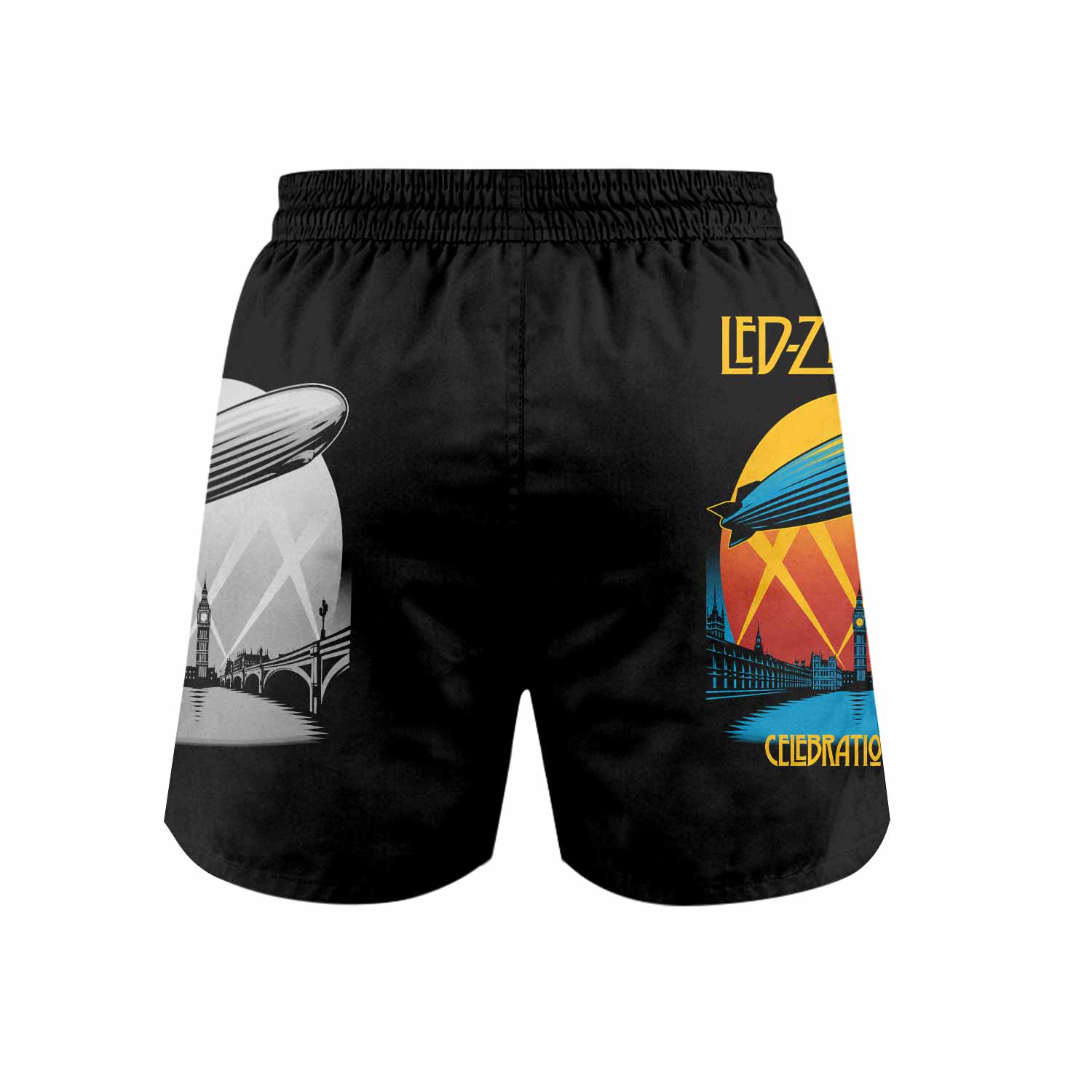 Led Zeppelin Celebration Day Grappling Shorts - back view mockup