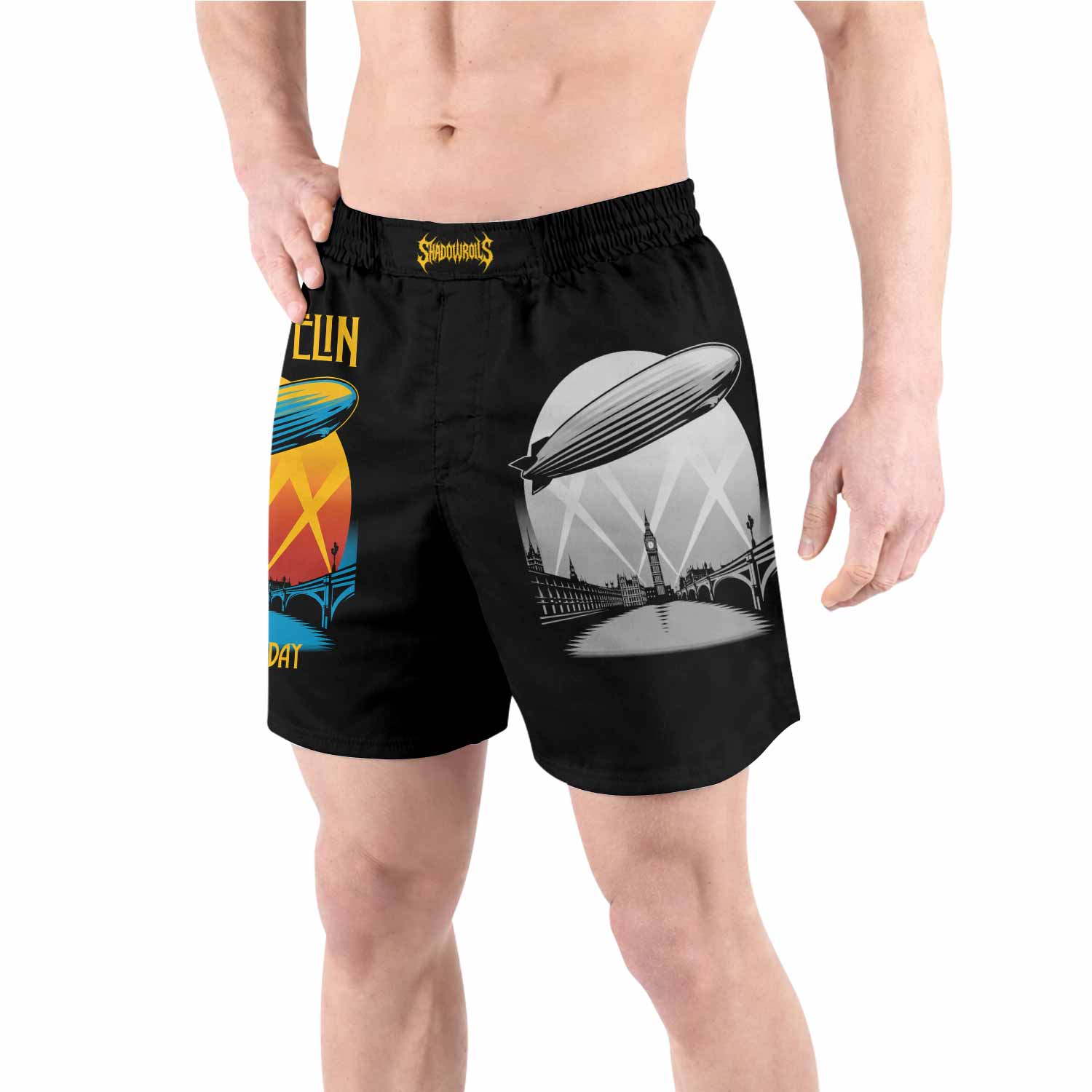 Led Zeppelin Celebration Day Grappling Shorts - front view lifestyle