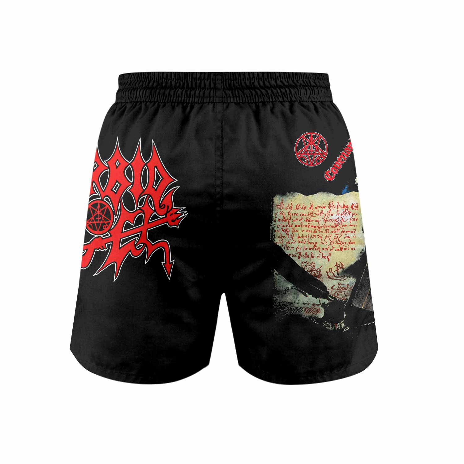 Morbid Angel Covenant Grappling Shorts - back view mockup